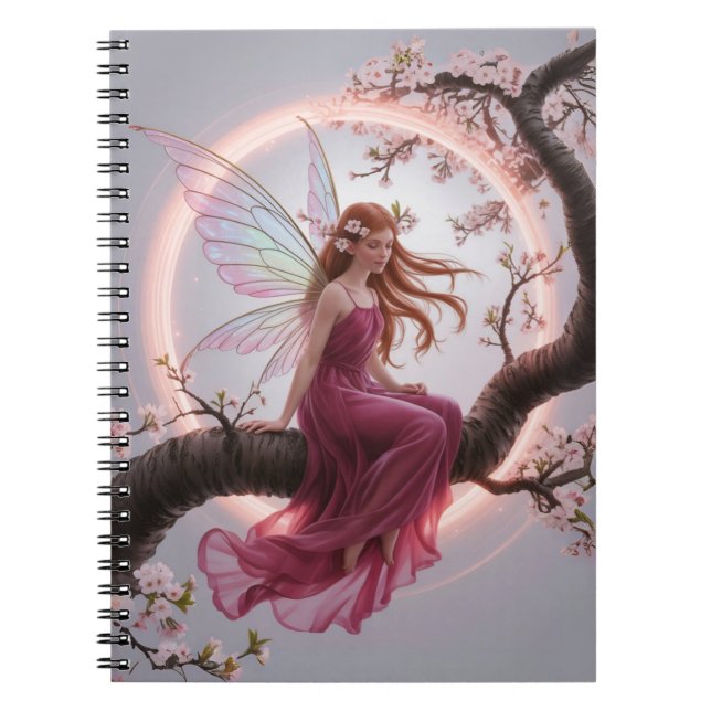 Cuaderno Hada mágica entre flores de cerezo – Ilustración d (Frente)