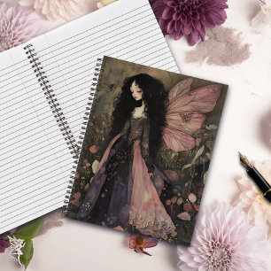 Cuaderno Hada oscura y caprichosa en un jardín de luz tenue