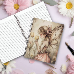 Cuaderno Hada personalizada con alas de mariposa caprichosa