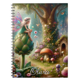 Cuaderno Hada sentada en un Artichoke Magic Personalizado