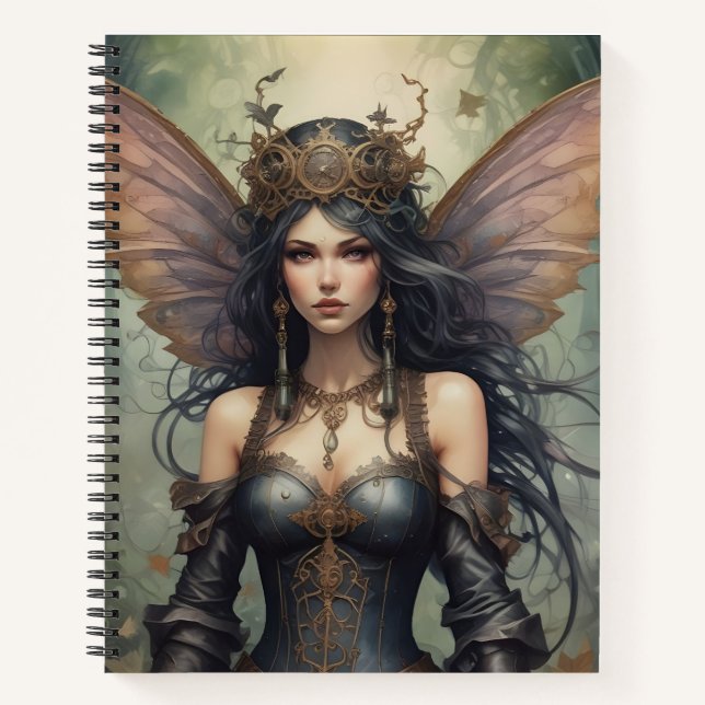 Cuaderno Hada Steampunk Negra (Anverso)