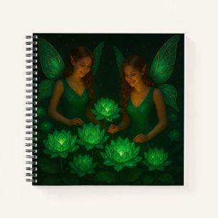 Cuaderno Hada Verde Fantasía Botánica Floral Naturaleza