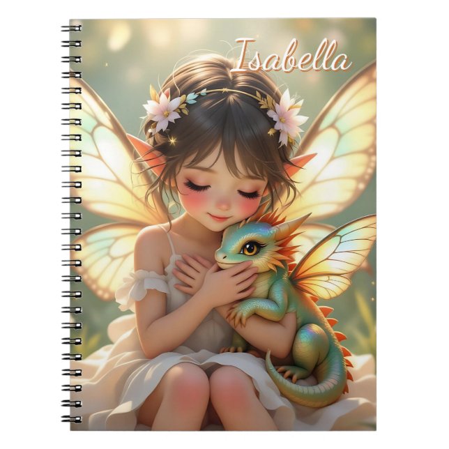 Cuaderno Hada y Dragón | Chibi Cuento de Hadas de Anime (Frente)