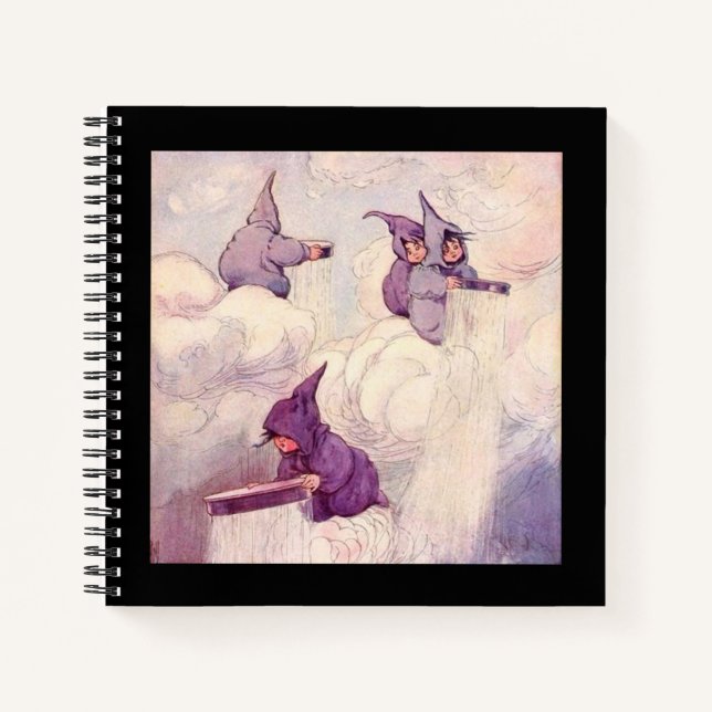 Cuaderno Hadas de la Lluvia Haciendo Lluvia (Anverso)