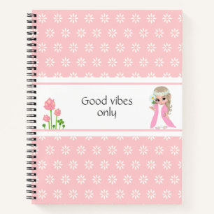 Cuaderno Hadas y flores en rosa claro