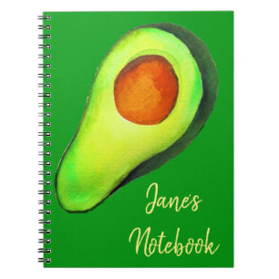 Cuaderno Hadicto al aguacate arte lindo verde