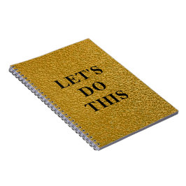 Cuaderno Hagámoslo - Portátil Clásico de Textura Dorada