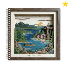 Cuaderno Haida Gwaii B.C. Canada Paper Collage Diorama