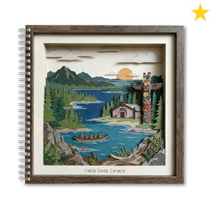 Cuaderno Haida Gwaii C.B. Canadá Collage de Papel Diorama
