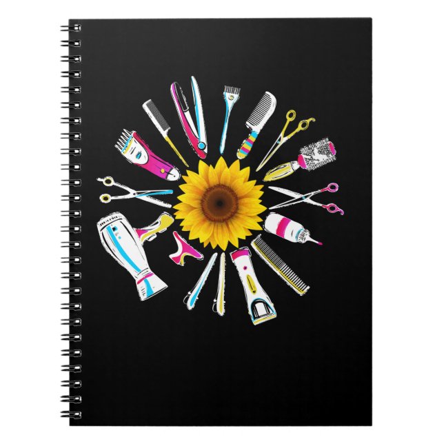 Cuaderno Hair Stylist Barber Tools Floral (Frente)