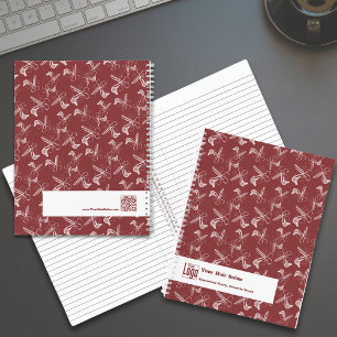 Cuaderno Hair Stylist Tools Pattern Burgung Pink White
