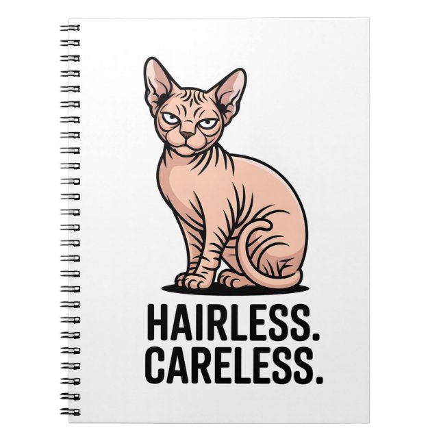 Cuaderno Hairless Careless Sphynx Cat Attitude Art (Frente)