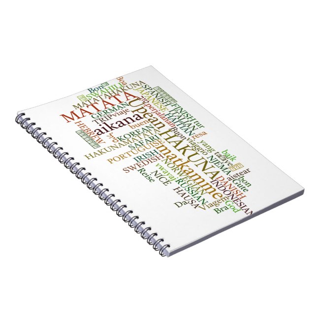 Cuaderno Hakuna Matata Global Word Cloud Art (Lado Derecho)