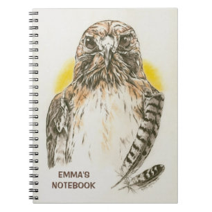 Cuaderno Halcón rojo con cola con plumas 