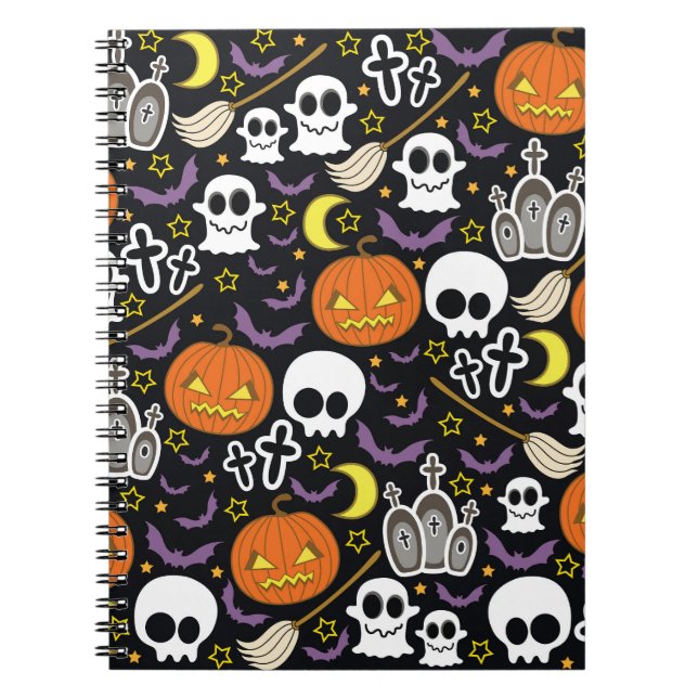 Cuaderno Halloween atemorizante: Diseño de fondo temático. (Frente)