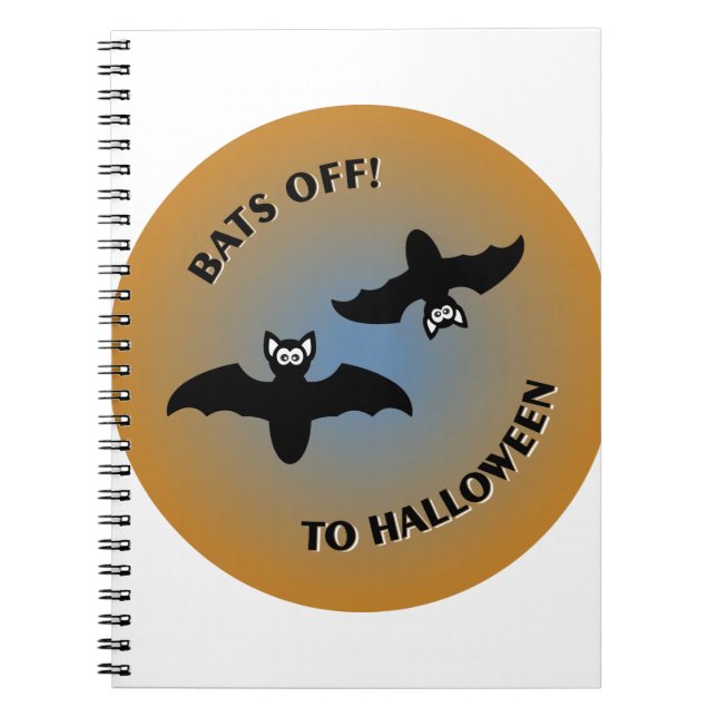 Cuaderno Halloween Bats Naranja Azul (Frente)