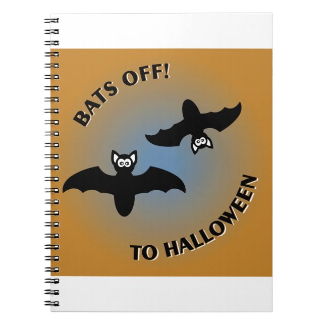 Cuaderno Halloween Bats Naranja Azul (Frente)