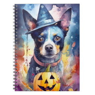 Cuaderno Halloween Blue Heeler con calabazas aterradoras
