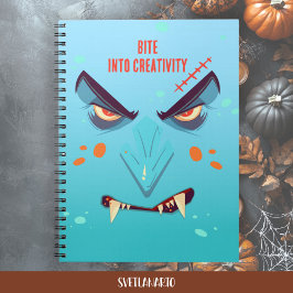 Cuaderno Halloween Blue Vampire Face Spiral Notebook