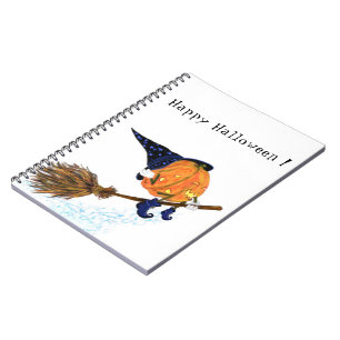 Cuaderno Halloween Broom de la calabaza de Brujas