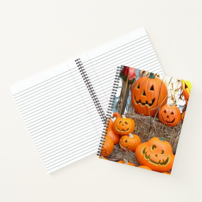 Cuaderno Halloween calabazas de calabazas de naranja de lin (Interior)