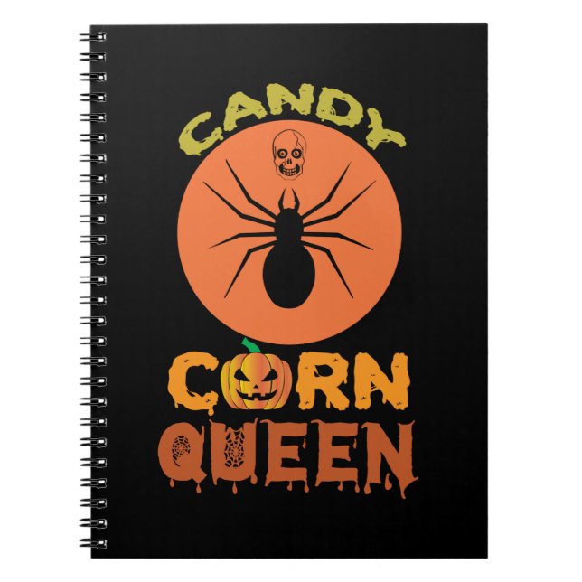 Cuaderno Halloween Candy Corn Queen Cumpleaños (Frente)