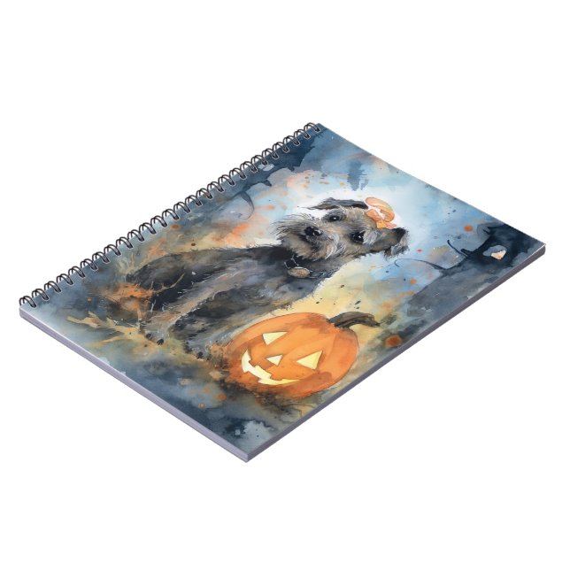 Cuaderno Halloween Chesapeake Bay Terrier con calabazas (Lado Izquierdo)