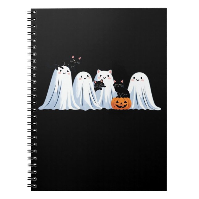 Cuaderno Halloween con fantasmas y gatos negros - Mares esp (Frente)