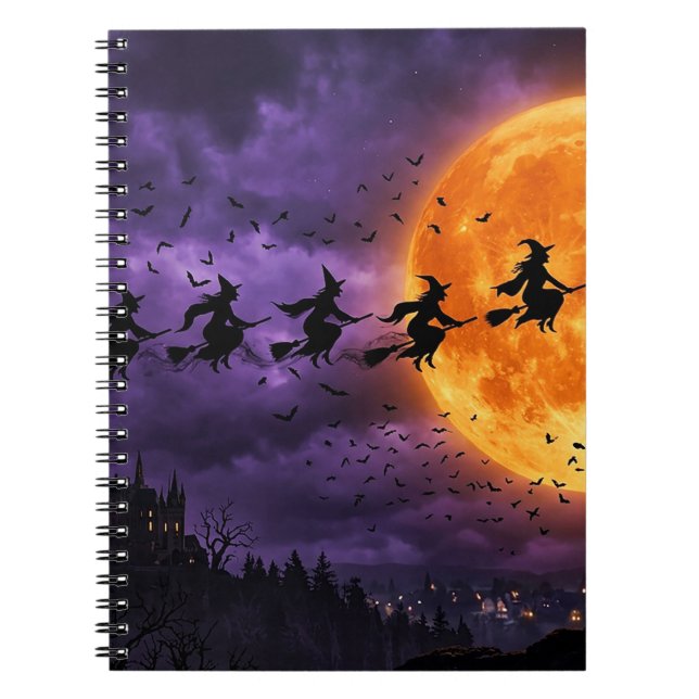 Cuaderno Halloween con Luna y Bruja (Frente)