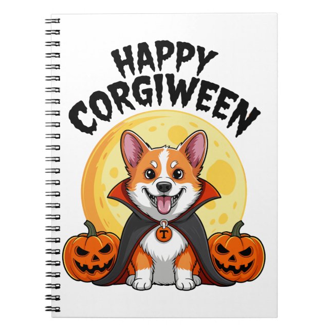 Cuaderno Halloween Corgiween, Spooky Corgi Dog (Frente)