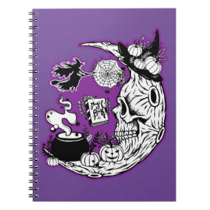 Cuaderno Halloween Crescent Moon Witch Skull