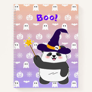 Cuaderno Halloween Curte Baby Panda Witch Magic Wand