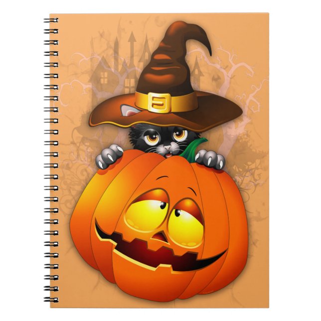 Cuaderno Halloween Curte Kitty Witch and Pumpkin Friend (Frente)