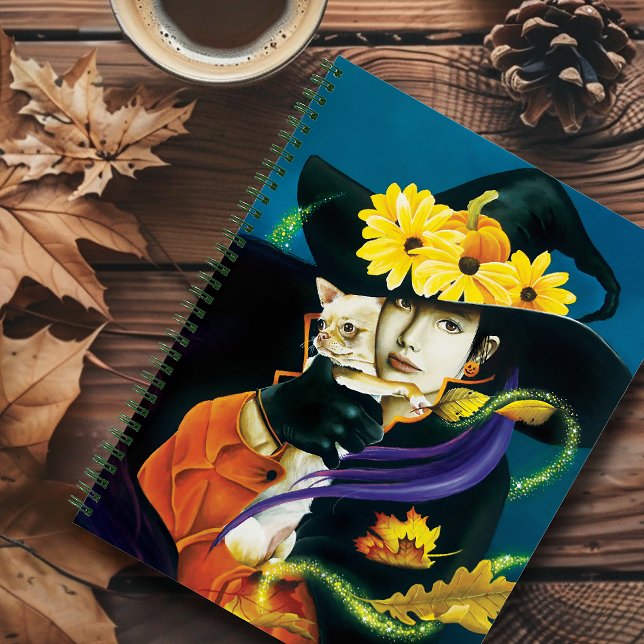 Cuaderno Halloween de bruja de perro de Chihuahua (Subido por el creador)