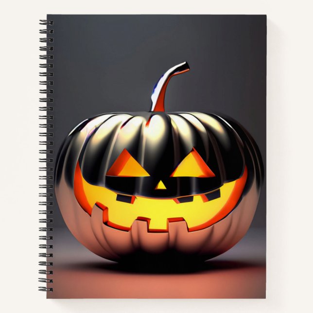 Cuaderno Halloween de calabaza brillante (Anverso)
