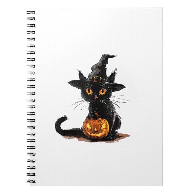 Cuaderno Halloween de calabaza de gato (Frente)