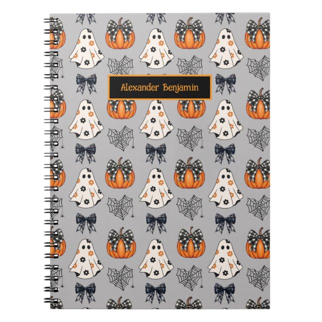 Cuaderno Halloween de calabaza fantasma (Frente)