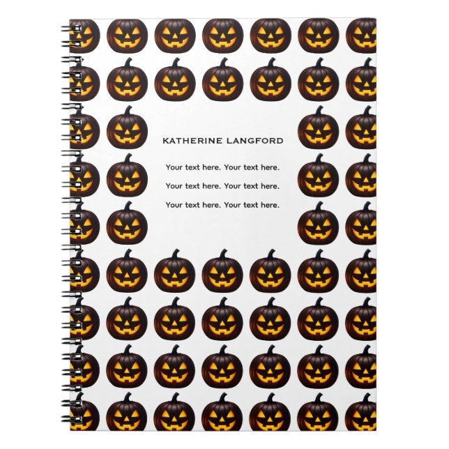 Cuaderno Halloween de calabaza festiva (Frente)