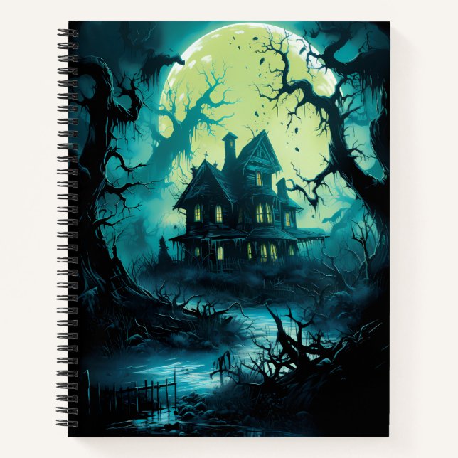 Cuaderno Halloween de casa embrujada y escalofriante (Anverso)