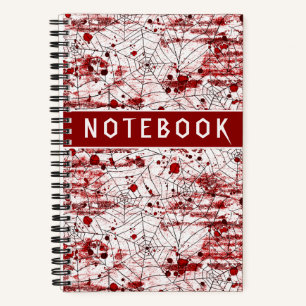 Cuaderno Halloween de Cobwebs espeluznantes y manchas rojas