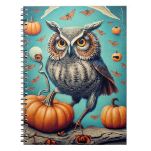 Cuaderno Halloween de Cosecha de Lechuza Mágica de la Luna