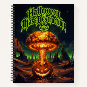 Cuaderno Halloween de Destrucción Masiva Calabaza Radioacti