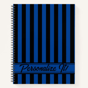 Cuaderno Halloween de franja vertical azul negra
