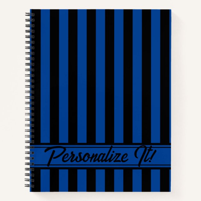 Cuaderno Halloween de franja vertical azul negra (Anverso)