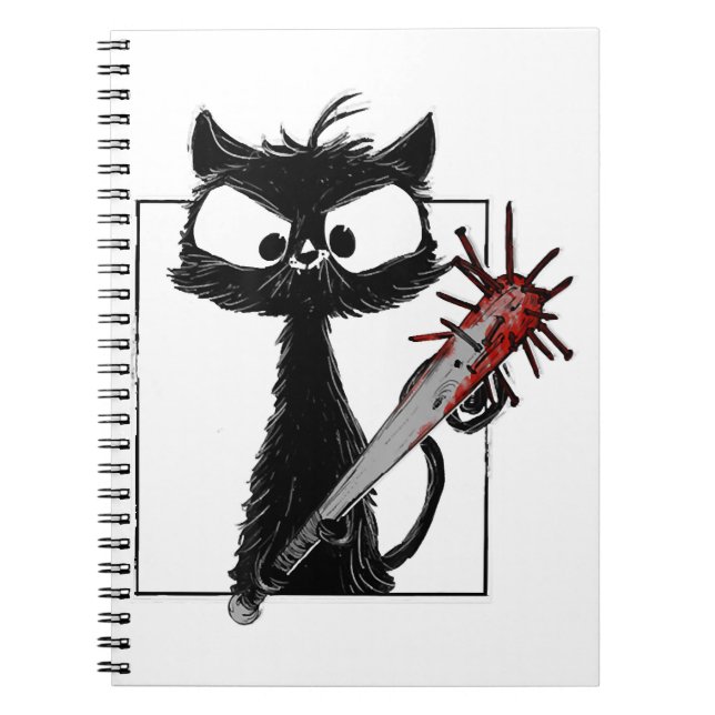 Cuaderno Halloween del Béisbol de Gato Negro (Frente)