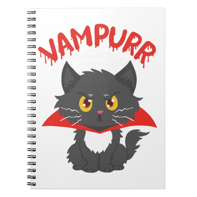 Cuaderno Halloween del vampiro del gato (Frente)