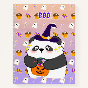 Cuaderno Halloween desgraciada bebé panda truco o tratamien