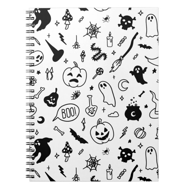 Cuaderno halloween doodle note diarios decoración de arte (Frente)