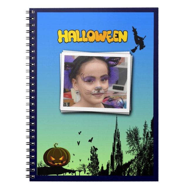Cuaderno Halloween Dusk con Witch Añadir marco fotográfico (Frente)