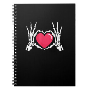 Cuaderno Halloween en Skeleton Hand Heart